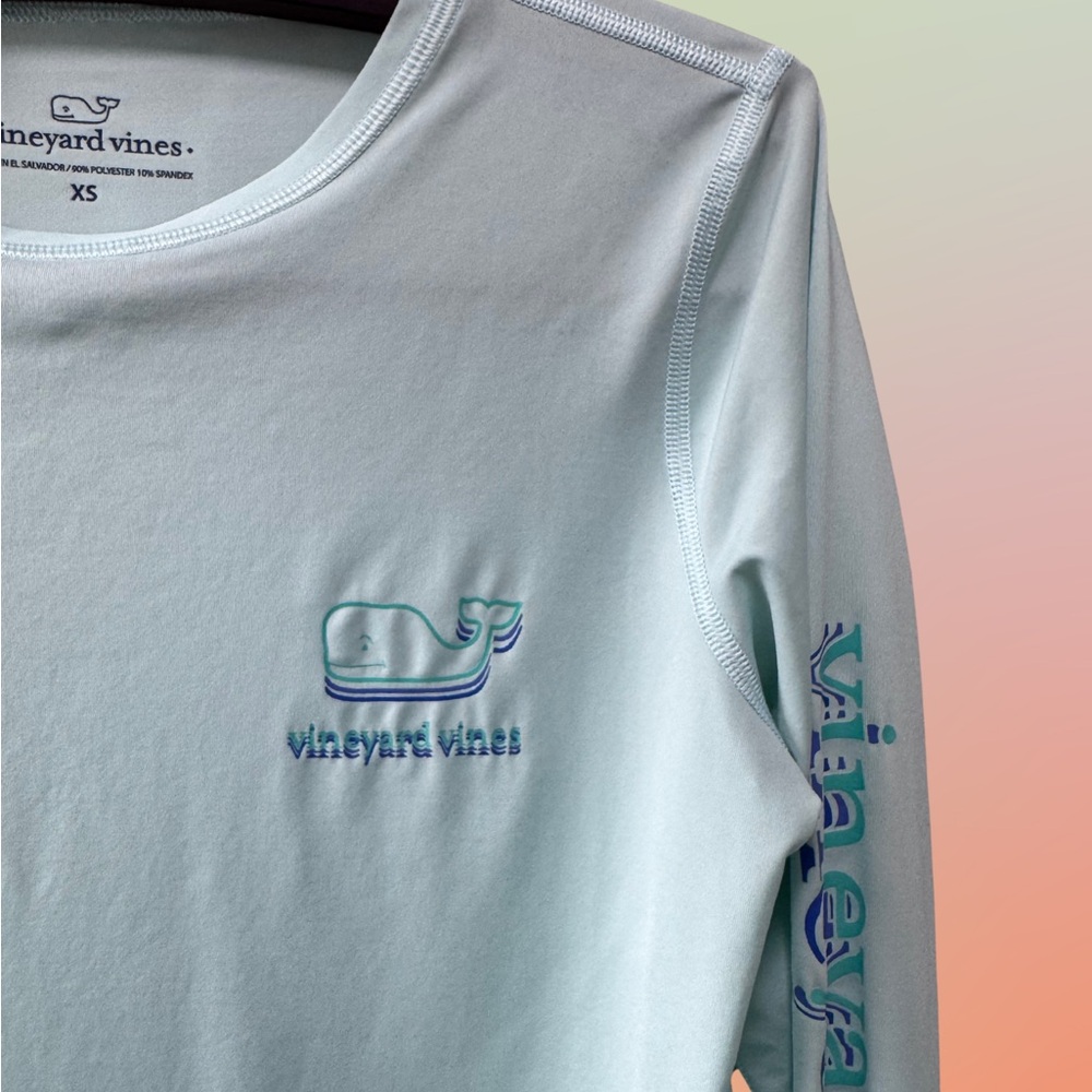 Vineyard Vines - Aqua Long Sleeve Performance Tee